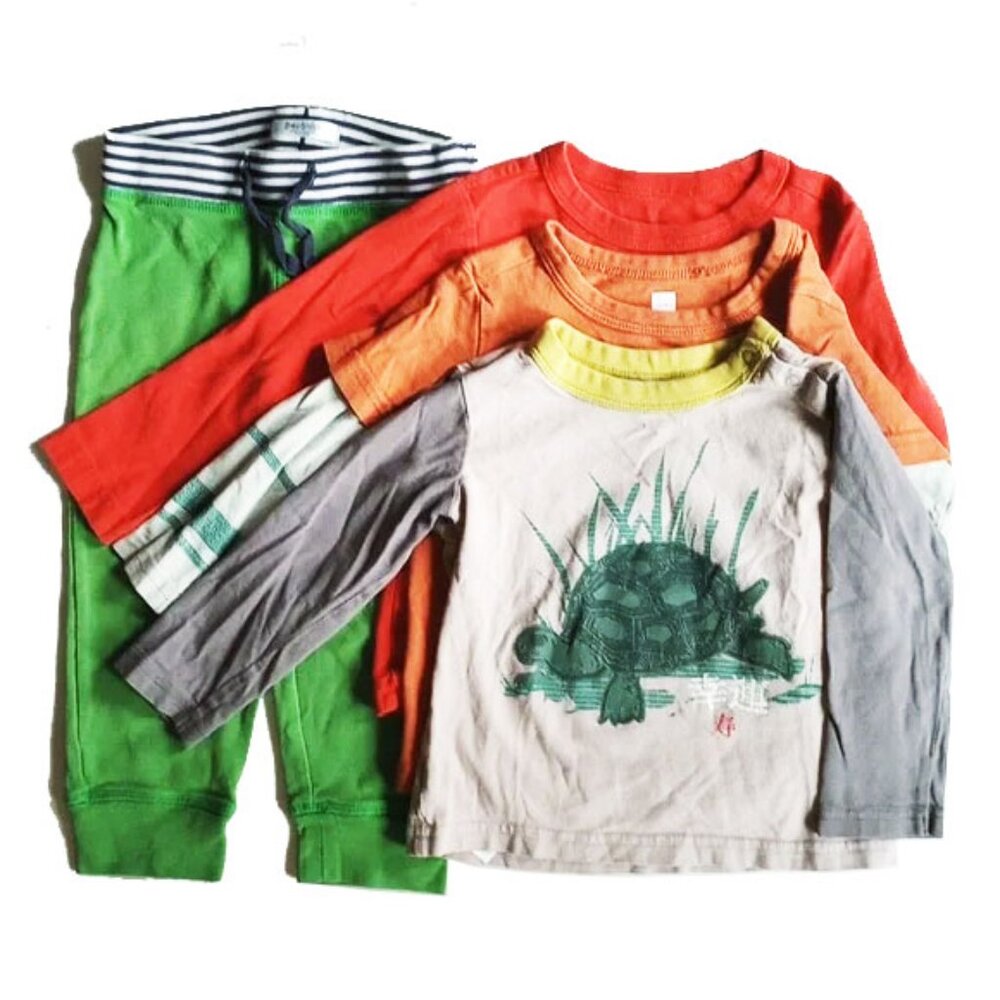 3 Tea Long Sleeve Tops 12-18M Bonus Boden Pants 18-24M
